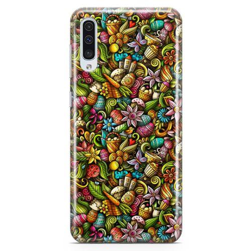Samsung Galaxy A50 Kılıf Happy Doodle Arka Kapak Koruma Desenli Full Koruyucu