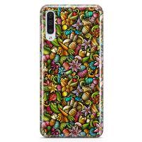 Samsung Galaxy A50 Kılıf Happy Doodle Arka Kapak Koruma Desenli Full Koruyucu