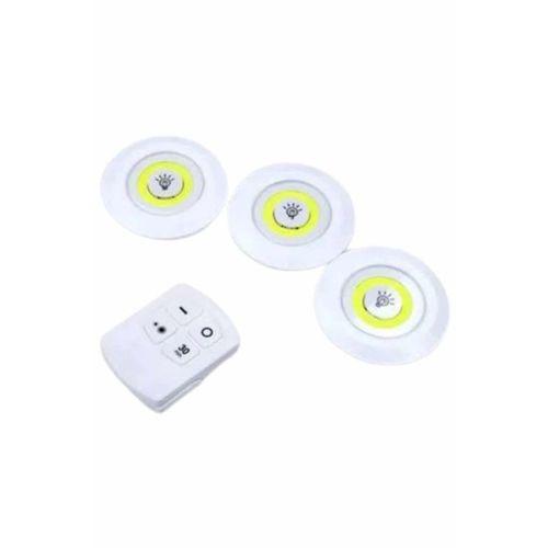 Dolap Işığı Mutfak Rafı Işığı Uzaktan Kumandalı 3 Lü Spot Led Lamba