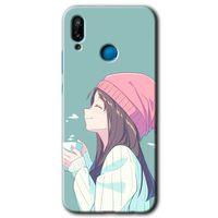 Huawei P20 Lite Kılıf HD Desen Baskılı Arka Kapak - Happy Girl + Kırılmaz Cam