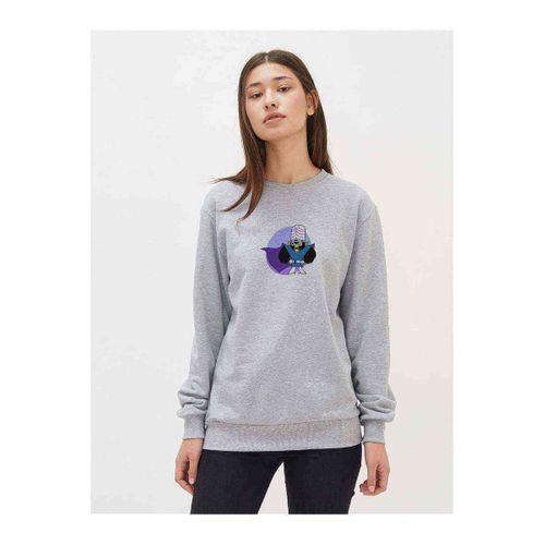 Powerpuff Girls Mojo Jojo 2 Baskılı Gri Kadın Sweatshirt