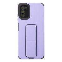 Newface Samsung Galaxy A03S Kılıf Mega Standlı Silikon - Lila