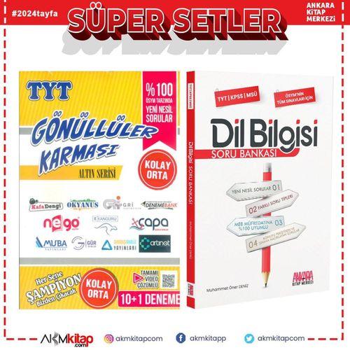 Gönüllüler Karması TYT Altın Deneme ve AKM Dil Bilgisi Soru Bankası Seti 2 Kitap