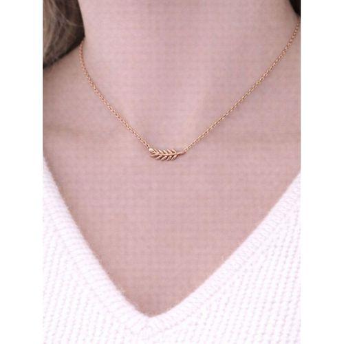 925 Ayar Rose Gold Başak Kadın Gümüş Kolye