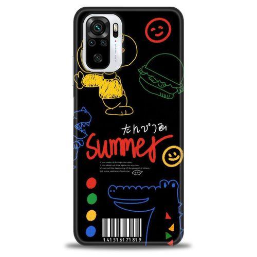 Xiaomi Redmi Note 10 Kılıf HD Baskılı Kılıf - Summer + Tam Ekran Koruyucu
