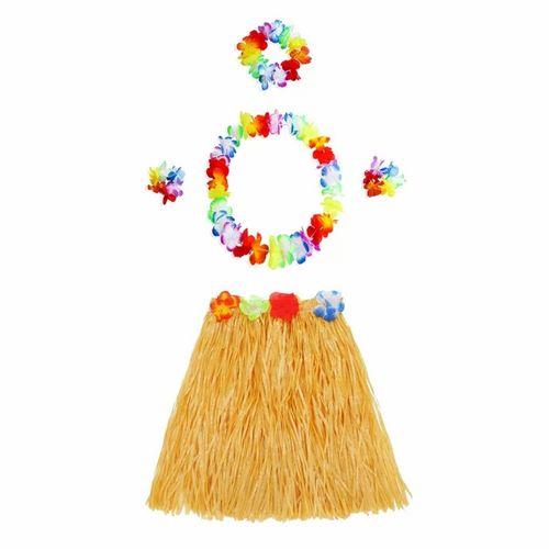 Hawaii Kolye Etek Taç Ve Bileklik Seti Turuncu