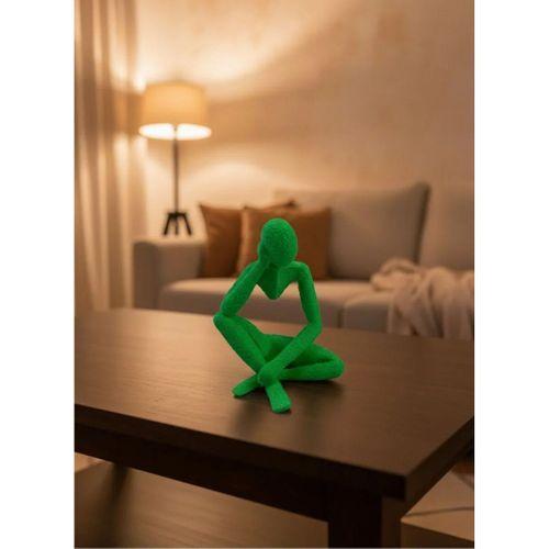 Dekoratif Yeşil İnsan Figürü Modern Masa Ve Raf Süsü