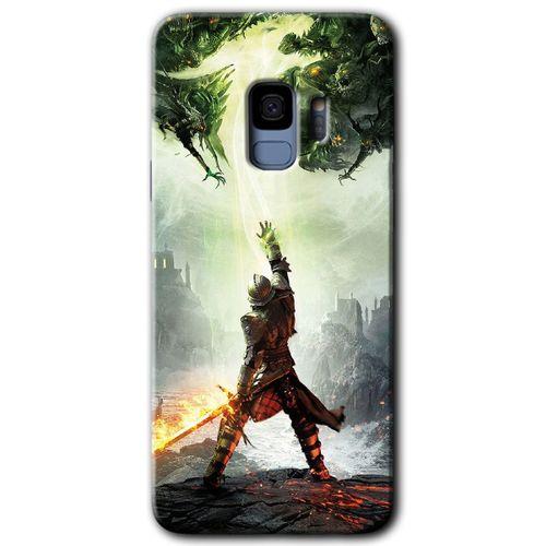 MRCİLETİSİM MRCİLETİSİM Samsung Galaxy S9 Kılıf HD Desen Baskılı Arka Kapak + Temperli Cam - Dragon Hunter