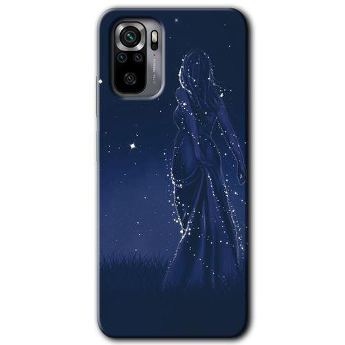 BeRa Aksesuar Xiaomi Redmi Note 10 Kılıf Baskılı Kapak - Gecenin Kraliçesi +Tam Kaplayan Mat Seramik