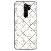 Mermer Desenli (1) Tema Kılıfı Beyaz Xiaomi Redmi Note 8 Pro Kılıf