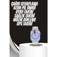 Akıllı Saat Gümüş Kasa Bluetooth Kulaklık Hediyeli Çok Fonksiyonlu İkili Set