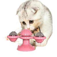 Angel Of Life® Pet Malzemeleri Vantuzlu Fırıldak Toplu Dönen Şeffaf Depo Tasarım İnteraktif Kedi Oyuncağı