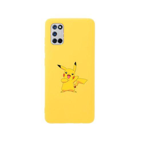 Oppo A52 Pikachu Premium Silikonlu Sarı Telefon Kılıfı