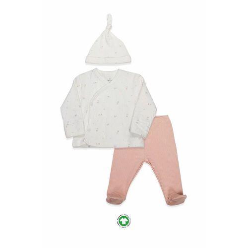 Bistyle Bloom White 3'lü Zıbın Takım 13112 Ekru Gül Kurusu