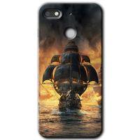 MRCİLETİSİM General Mobile GM 8 Go Kılıf HD Desen Baskılı Arka Kapak + Temperli Cam - Siyah İnci