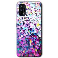 Realme 7 Pro Kılıf Baskılı Kapak - Mosaic Fragments Colorfull + 5D Tam Kaplayan Cam
