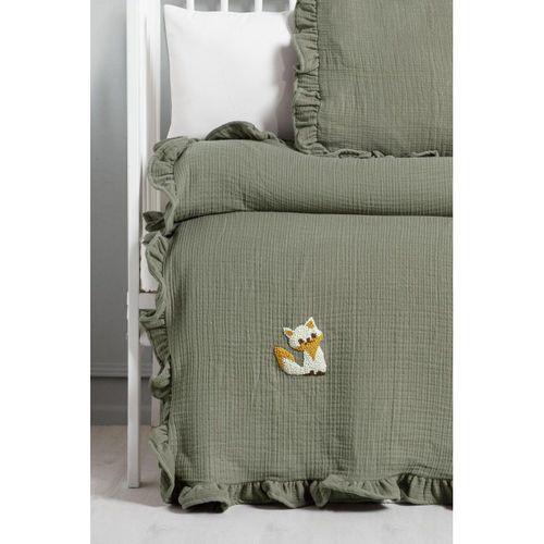 Kanz Kanz 4 Kat Hand Made Fırfırlı Müslin Örtü Seti Knz-020 Yeşil