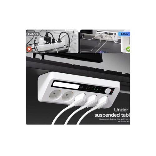 5’li Akım Korumalı Priz 2500w | 2 Usb + 2 Type-c Hızlı Şarj | Led Gece Lambalı | Dokunmatik Beyaz
