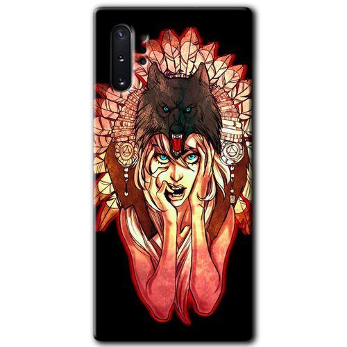 Potkal Hediye Fabrikası Samsung Galaxy Note 10 Plus HD Baskılı Kılıf + 9D Tam Ekran Koruyucu - Kurt Kız