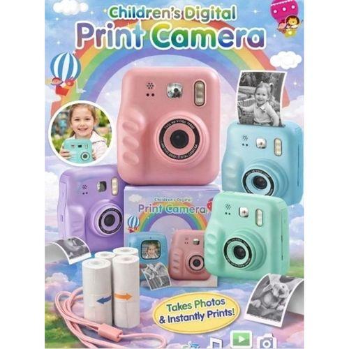 Dijital Fotoğraf Çıkaran Video Kaydedici Taşınabilir Anında Baskı Çıkaran Çocuk Kamerası Mor