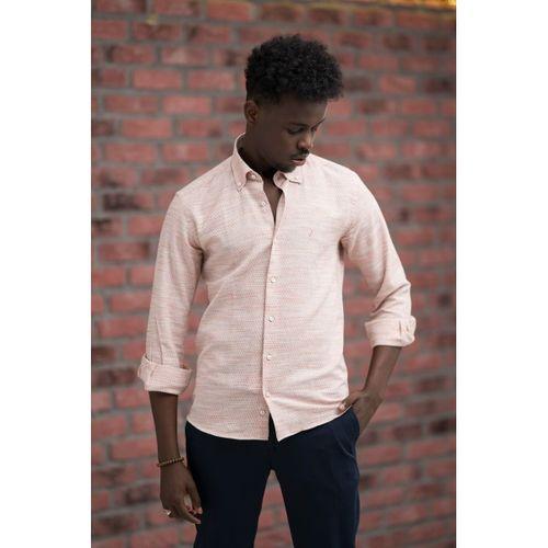 Slimfit Hasır Dokuma Yaka Düğmeli Slimfit Gömlek