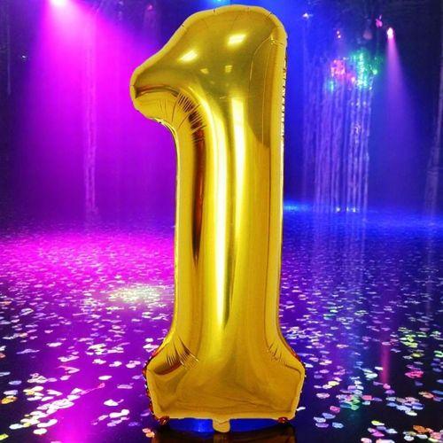 GOLD 1 RAKAM FOLYO BALON UÇAN BALONA HELYUM GAZINA UYGUN YÜKSEK KALİTE 1 METRE GOLD 1 RAKAM BALON