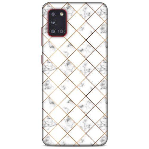 Mermer Desenli (1) Tema Kılıfı Beyaz Samsung Galaxy A31 Kılıf