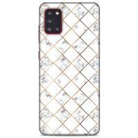 Mermer Desenli (1) Tema Kılıfı Beyaz Samsung Galaxy A31 Kılıf