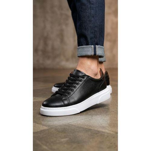 BLF-010 Erkek Sneaker Günlük Casual Spor Ayakkabı Siyah Beyaz Taban