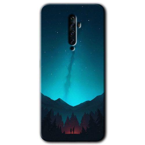 OPPO Oppo Reno 2z Kılıf HD Desen Baskılı Arka Kapak + Temperli Cam - Night Fores Mount