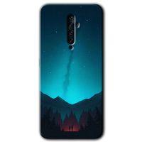 OPPO Oppo Reno 2z Kılıf HD Desen Baskılı Arka Kapak + Temperli Cam - Night Fores Mount
