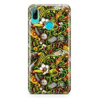 Huawei P Smart 2019 Kılıf Futbolcu Doodle Arka Kapak Koruma Desenli Full Koruyucu