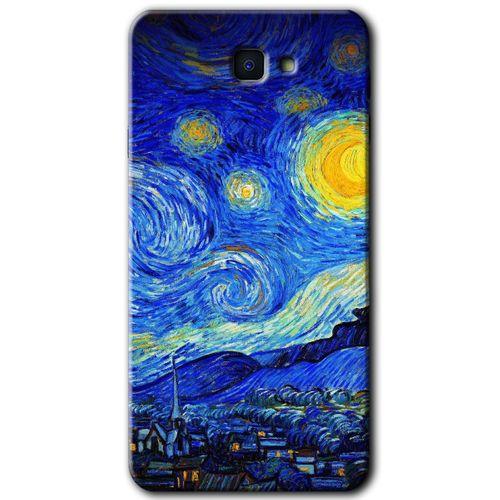 Potkal Hediye Fabrikası Samsung Galaxy J7 Prime 2 HD Baskılı Kılıf + 9D Tam Ekran Koruyucu - Starry Night