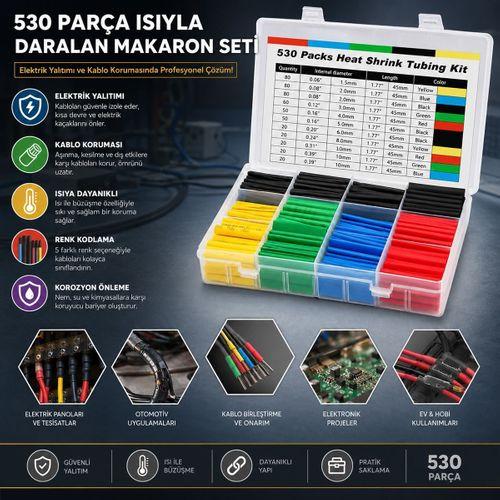Makaron Kablo Tamir Seti 530 Parça Isıyla Daralan