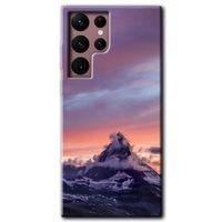 MRCİLETİSİM Samsung Galaxy S22 Ultra Kılıf HD Desen Baskılı Arka Kapak + Temperli Cam - Zirve