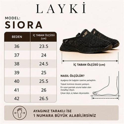 Siora Siyah Renkli Taşlı Desenli Ortopedik Taban Yazlık Lüx Sandalet