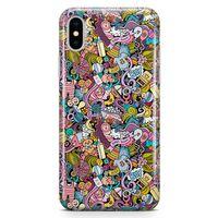 Apple iPhone XS Max Kılıf Erkek Bebek Giyim Doodle Arka Kapak Koruma Desenli Full Koruyucu