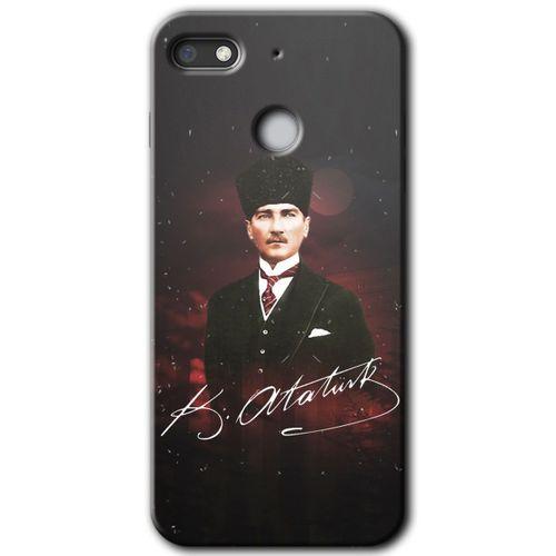 Potkal Hediye Fabrikası General Mobile GM 8 Go HD Baskılı Kılıf + 9D Tam Ekran Koruyucu - Kemal Atatürk
