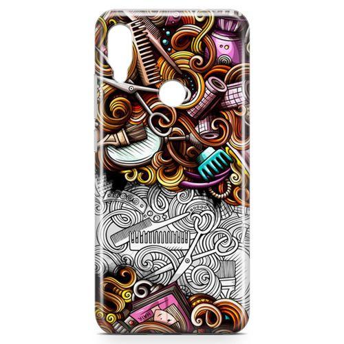 Xiaomi Redmi Note 7 Pro Kılıf Kuaför Malzemeleri Doodle Arka Kapak Koruma Desenli Full Koruyucu