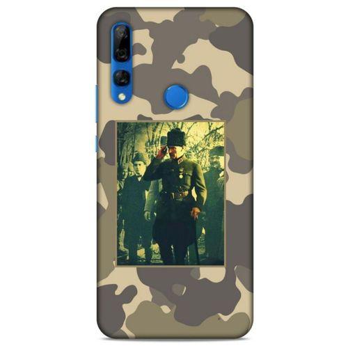 Huawei Y9 Prime 2019 Kılıf Atatürk (14) Lansman Kılıf Kamuflaj Krem