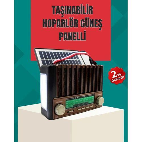 Nostaljik Tasarımlı Solar Şarjlı Radyo Am Fm Sw Ve Bluetooth