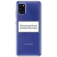 Galaxy A31 Kılıf HD Yazı Baskılı Silikon Arka Kapak - Yazı 6