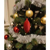 Kırmızı Uzun Spiral Desenli Dekoratif Yılbaşı Süsü