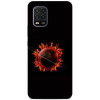 Lopard Xiaomi Mi 10 Lite Uyumlu Kılıf FireX (47) Crystal Flex Kılıf Satürn Ateşi