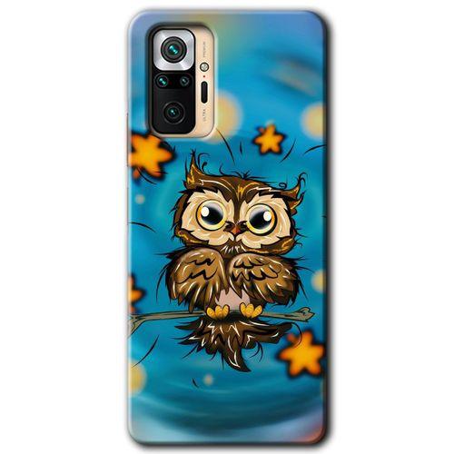 Xiaomi Redmi Note 10 Pro Kılıf Baskılı Arka Kapak - Owl Bird Stars +Tam Ekran Koruyucu
