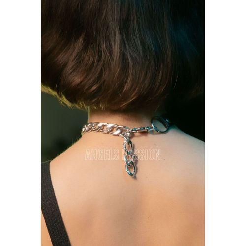 Zincirli Deri Choker, Zincir Detaylı Seksi Choker - APFT590