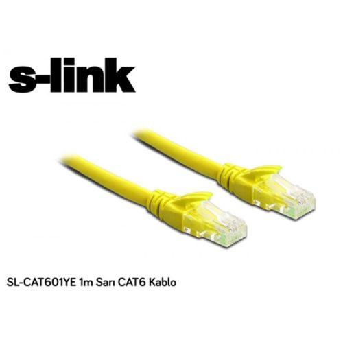 S-Link SL-CAT601YE, CAT6 Patch, 1Mt Kablo (Sarı)
