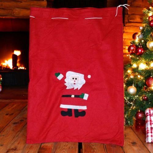 SANTA CLAUS GİFT SACK 70X50 CM NOEL BABA HEDİYE ÇUVALI BÜYÜK BOY NOEL BABA ÇUVALI YILBAŞI SÜSLERİ