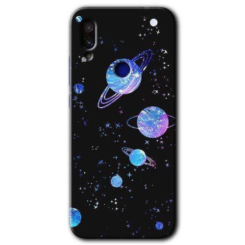 MRCİLETİSİM Xiaomi Redmi Note 7 Kılıf HD Desen Baskılı Arka Kapak+Temperli Cam - Samanyolu Galaksi