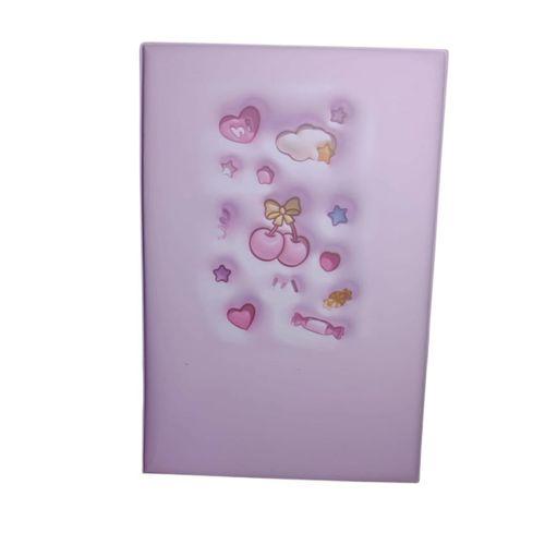 LİNEA PUFFY KABARTMA YÜZEY ( 14*20 CM) 80 YAPRAK RENKLİ ÇİZGİLİ HATIRA DEFTERİ ( Pink Unicorn )